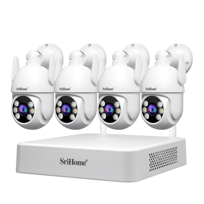 Kit De Vidéosurveillance WiFi 5 MP Avec NVR 8 Canaux Stockage 16 To Détection Humaine Vision Nocturne Couleur IP66 - www.yoni...