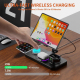 Station De Charge Sans Fil 4 En 1 Pour Smartphone Tablette Montre Et Écouteurs Support Pliable Avec Horloge Numérique - www.y...