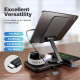 Station De Charge Sans Fil 4 En 1 Pour Smartphone Tablette Montre Et Écouteurs Support Pliable Avec Horloge Numérique - www.y...
