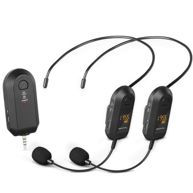Microphone Sans Fil 2,4 GHz Pour Amplificateur Avec Réduction De Bruit DSP Autonomie 20 Heures Et 4 Modes De Portage - www.yo...