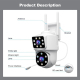 Caméra De Surveillance Panoramique Double Objectif 4 MP PTZ Vision Nocturne En Couleur IP66 Intérieur Extérieur - www.yonis-s...