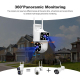 Caméra De Surveillance Panoramique Double Objectif 4 MP PTZ Vision Nocturne En Couleur IP66 Intérieur Extérieur - www.yonis-s...