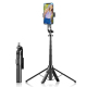 Perche À Selfie Avec Trépied À 4 Pieds Pour Smartphone Live Streaming Bluetooth 5.2 Extensible 130.5 Cm Rotation 360° - www.y...