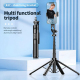 Perche À Selfie Avec Trépied À 4 Pieds Pour Smartphone Live Streaming Bluetooth 5.2 Extensible 130.5 Cm Rotation 360° - www.y...