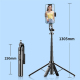 Perche À Selfie Avec Trépied À 4 Pieds Pour Smartphone Live Streaming Bluetooth 5.2 Extensible 130.5 Cm Rotation 360° - www.y...