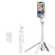 Perche À Selfie Avec Trépied À 4 Pieds Pour Smartphone Live Streaming Bluetooth 5.2 Extensible 130.5 Cm Rotation 360° - www.y...