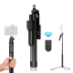 Perche Selfie Trépied Smartphone Pour Live Streaming Avec Télécommande Bluetooth Détachable Rotation À 360 Degrés