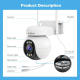 Caméra Dôme PTZ De Surveillance 4MP Avec Zoom Optique 5x Vision Nocturne Couleur WiFi Double Bande IP66 - www.yonis-shop.com
