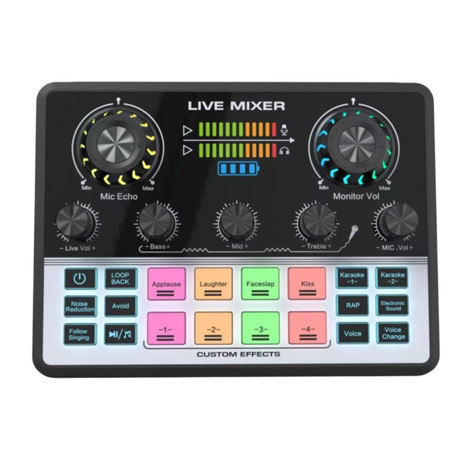 Table De Mixage Audio Pour Streaming Et Karaoké Double DSP Réduction Du Bruit 2 Micros 2 Casques Compatible Tik Tok - www.yon...