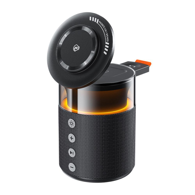 Enceinte Bluetooth Avec Chargeur Sans Fil 5 En 1 15 W Veilleuse Ambiante Support Orientable À Ventouse - www.yonis-shop.com