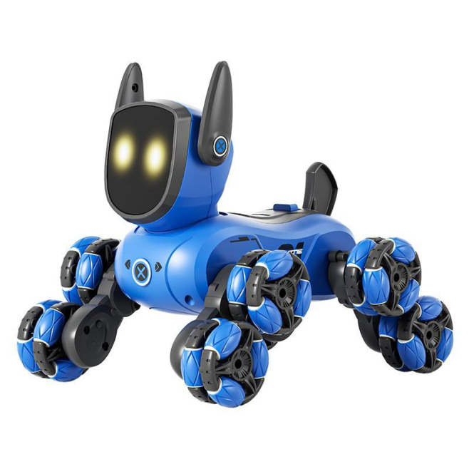 Chien Robot Télécommandé À Huit Roues Rotation À 360 Degrés Lumières Musique Recharge USB Autonomie De 15 À 20 Minutes - www....