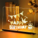 Tableau Lumineux Acrylique Effaçable Pour Messages 20 X 20 Cm 73 LED Avec Interrupteur Tactile Et Support USB C