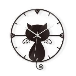Horloge Murale En Acrylique Transparente Noire Silencieuse Avec Effet De Mouvement Pour Décoration Intérieure 29x26 cm