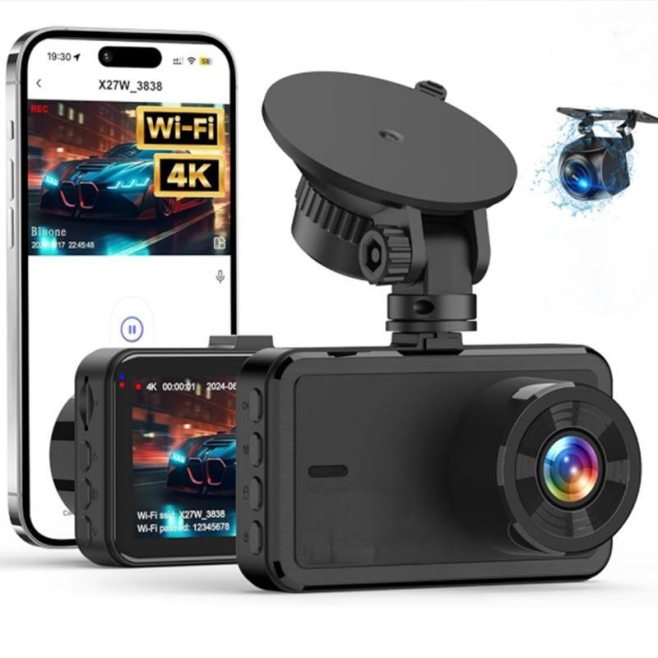 Dashcam Voiture Avant Arrière WiFi Vision Nocturne 1440P Écran IPS 3 Pouces Enregistrement En Boucle - www.yonis-shop.com