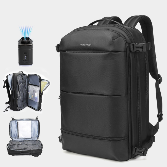 Sac À Dos Ordinateur Portable 17 Pouces Compressible 27 À 37 L Étanche Convertible USB Poches Humide Sèche - www.yonis-shop.com