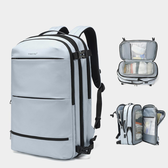 Sac À Dos Pour Ordinateur Portable 17 Pouces Extensible 27 À 37 L Étanche Convertible 2 En 1 Avec Compartiment Sec Humide - w...