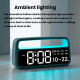 Réveil LED De Chevet Avec Lumière D’Ambiance Écran Digital Double Alarme Calendrier Et Luminosité Automatique Réglable - www....