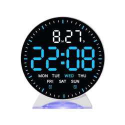 Réveil LED Numérique Multifonction Avec Double Alarme Affichage Date Et Lumière D’Ambiance Réglage Automatique De La Luminosité