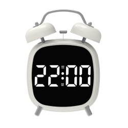 Réveil Numérique LED À Double Cloche Avec Grand Affichage Et Trois Niveaux De Luminosité Alimentation USB Ou 3 Piles AAA