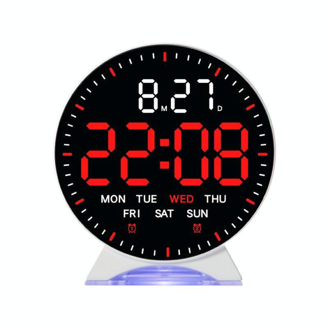 Réveil Électronique LED Avec Double Alarme Affichage Date Jour Secondes Et Veilleuse Colorée Ajustable - www.yonis-shop.com