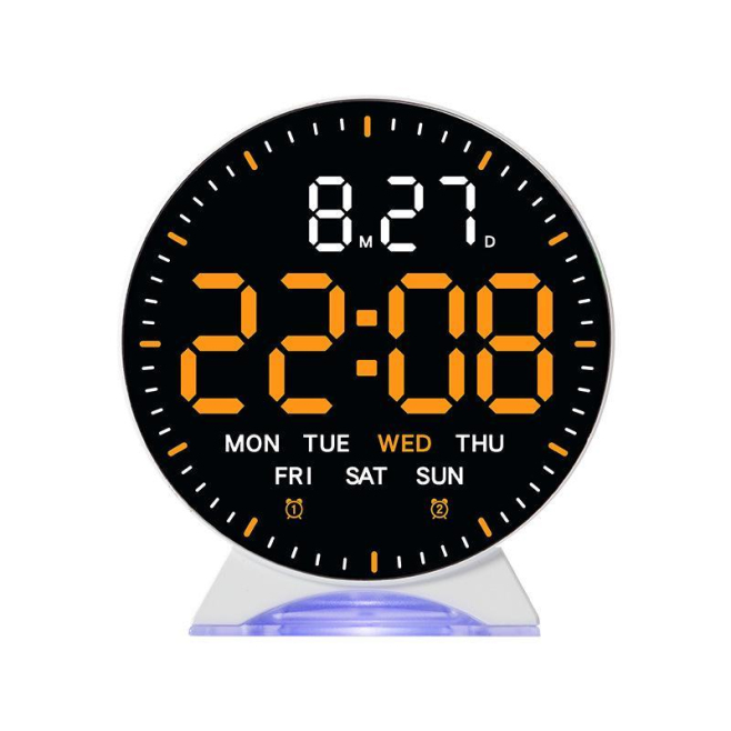 Réveil Électronique LED Multifonction Avec Veilleuse Ambiante Deux Alarmes Et Affichage Heure Date Jour Et Secondes - www.yon...