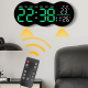 Horloge Murale Numérique LED Avec Télécommande Grand Affichage Heure Date Température Alarme Compte À Rebours Et Éclairage - ...