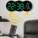 Horloge Murale Numérique LED Avec Télécommande Grand Affichage Heure Date Température Alarme Compte À Rebours Et Éclairage - ...