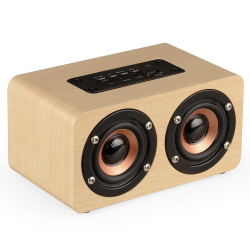 Enceinte Bluetooth Sans Fil En Bois 6 W Avec Carte TF Entr&eacute;e AUX Et Autonomie De 6 &Agrave; 10 H