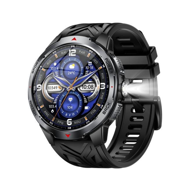 Montre Connectée Étanche 3ATM Avec Écran TFT 1.7 Pouces Et Lampe Torche Argentée Pour Sports En Plein Air - www.yonis-shop.com