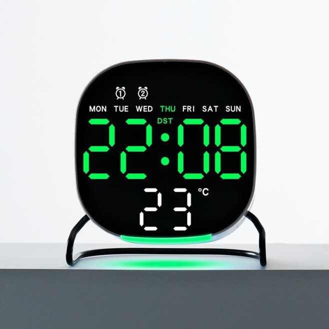 Réveil Numérique LED Avec Veilleuse Et Alarme Affichage Heure Date Luminosité Réglable Et Température - www.yonis-shop.com