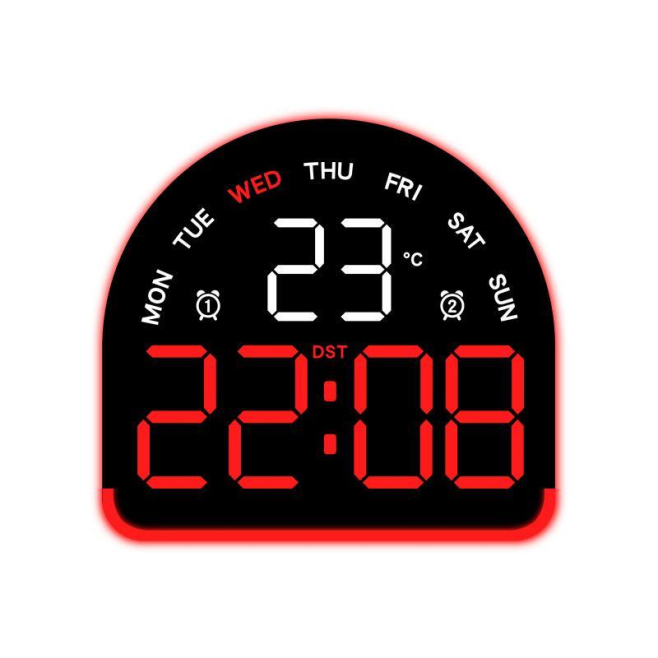 Réveil Numérique LED Multifonction Avec Éclairage Ambiant Rouge Température Date Et Jour De La Semaine - www.yonis-shop.com