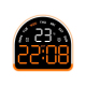 Réveil De Table Électronique LED Multifonction Avec Éclairage Ambiant Orange Affichage Heure Température Date Et Jour