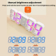 Horloge Murale Numérique LED RGB Avec 3 Alarmes Luminosité Automatique Température Date Et Pose Sur Bureau - www.yonis-shop.com