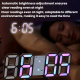Horloge Murale Numérique LED RGB Avec 3 Alarmes Luminosité Automatique Température Date Et Pose Sur Bureau - www.yonis-shop.com