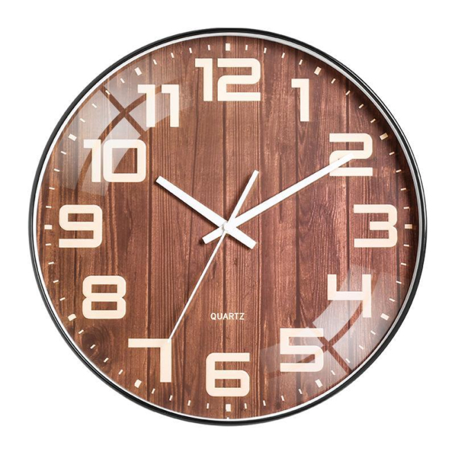 Horloge Murale Silencieuse À Quartz Déco Maison Bureau Style Bois Sans Perçage 30 Cm Précision ±30 S Par Mois - www.yonis-sho...