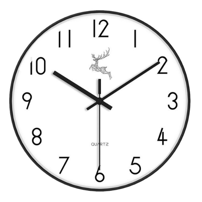 Horloge Murale Silencieuse Quartz Pour Maison Et Bureau Avec Pose Sans Perçage Cadre Résistant 30 cm Décor Cerf - www.yonis-s...