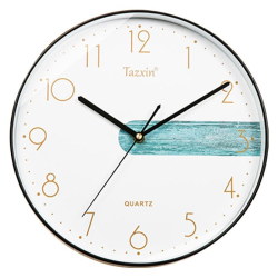 Horloge Murale À Quartz 30 Cm Pour Maison Et Bureau Mouvement Silencieux Pose Sans Perçage Bleu Blanc