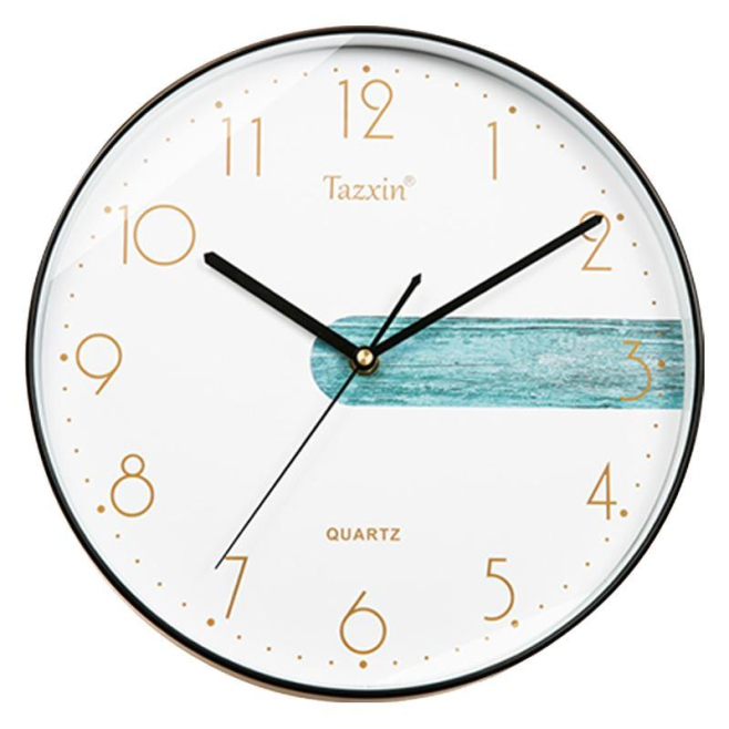 Horloge Murale À Quartz 30 Cm Pour Maison Et Bureau Mouvement Silencieux Pose Sans Perçage Bleu Blanc - www.yonis-shop.com