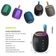 Enceinte Bluetooth Portable 15 W Pour Extérieur Étanche IPX6 Autonomie 6 À 8 Heures Batterie 3000 mAh Violette - www.yonis-sh...