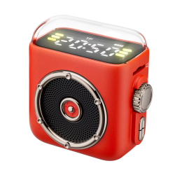 Enceinte Bluetooth Portable 5W Avec Horloge Radio FM Veilleuse Magnétique Et Clip 3 À 6H D’Autonomie