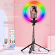 Perche À Selfie Avec Anneau Lumineux RGB 10 Pouces Support Téléphone Rotatif Portable - www.yonis-shop.com