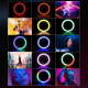 Perche À Selfie Avec Anneau Lumineux RGB 10 Pouces Support Téléphone Rotatif Portable - www.yonis-shop.com