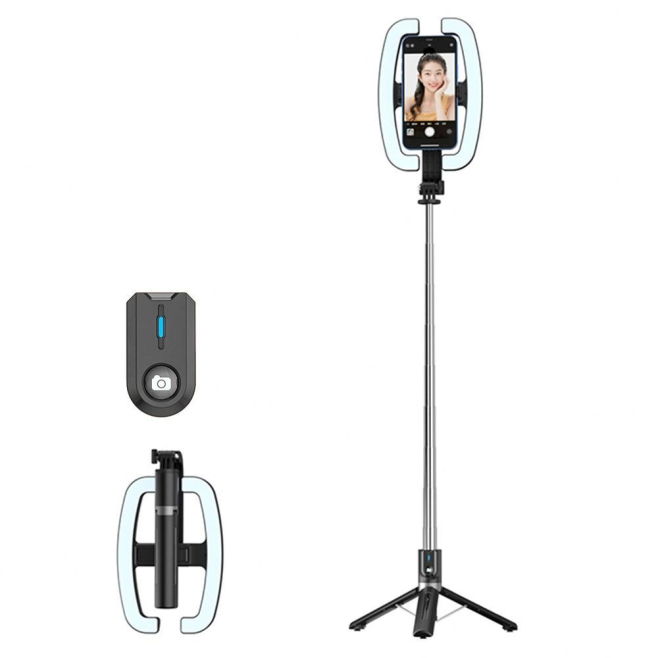 Trépied Téléphone Avec Anneau Lumineux Pour Live Streaming Rotation À 360 Degrés 9 Intensités Télécommande Bluetooth Recharge...
