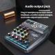 Table De Mixage Audio 4 Canaux Pour Streaming Live Avec Réverbération Bluetooth Égaliseur Sortie Casque Et Alimentation USB -...