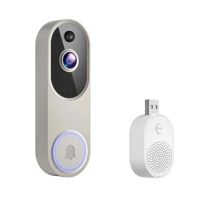 Sonnette Vidéo Sans Fil 1080p Avec Vision Nocturne Détection IA Audio Bidirectionnel Batterie 4000 mAh - www.yonis-shop.com
