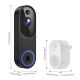 Sonnette Vidéo Sans Fil 1080p Avec Vision Nocturne Détection IA Audio Bidirectionnel Batterie 4000 mAh - www.yonis-shop.com