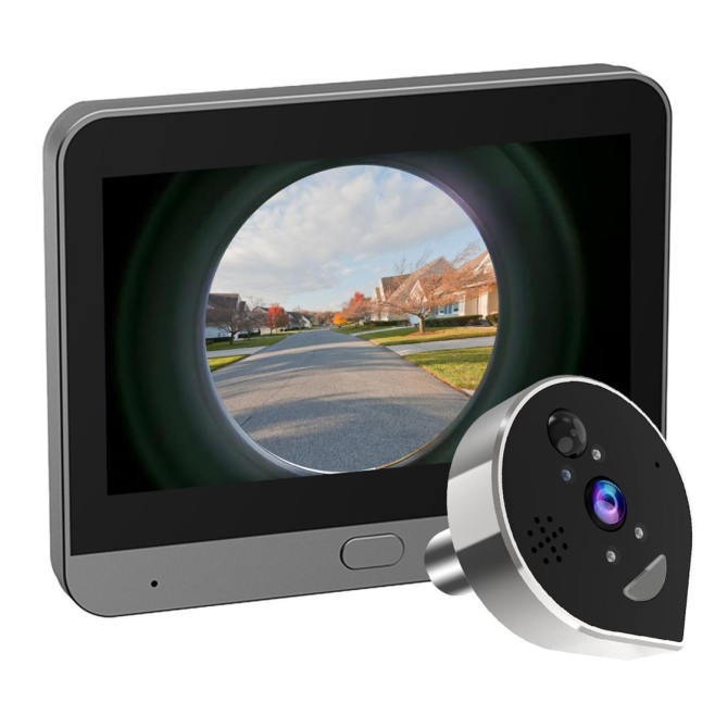 Judas Vidéo Connecté Sans Fil Avec Écran HD 4,3 Pouces Vision Panoramique 360° Détection PIR Audio Bidirectionnel WiFi 2,4 GH...