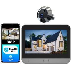 Judéo Vidéo WiFi Sans Fil Avec Écran LCD 4 3 Pouces Détection PIR Autonomie 5000 mAh Installation Sans Câble