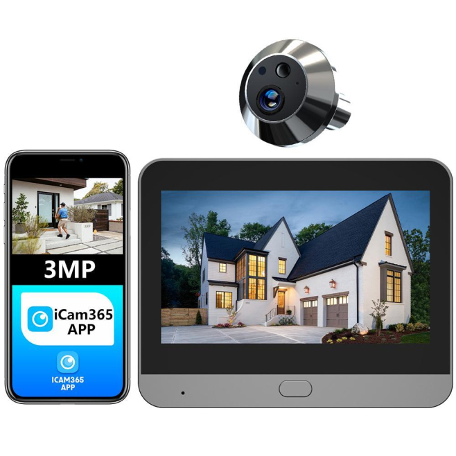 Judéo Vidéo WiFi Sans Fil Avec Écran LCD 4 3 Pouces Détection PIR Autonomie 5000 mAh Installation Sans Câble - www.yonis-shop...
