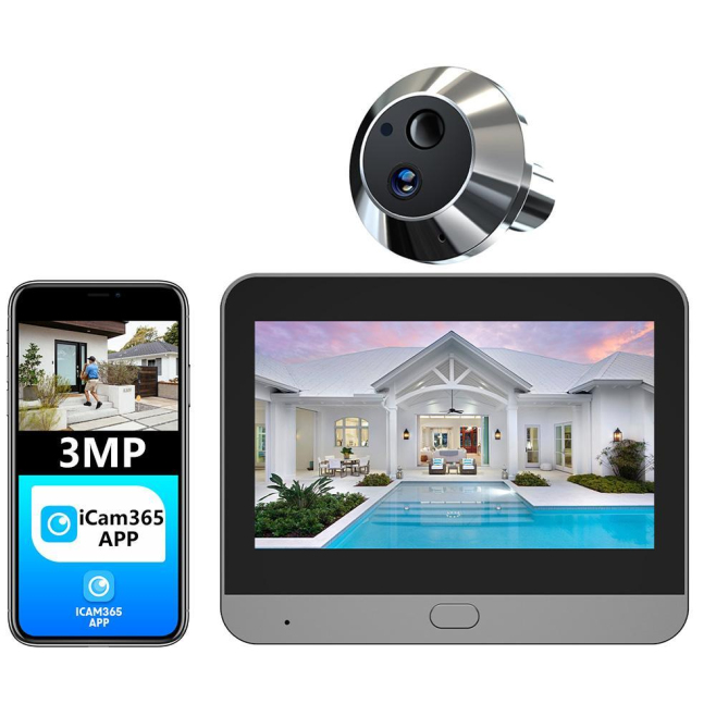 Judas Vidéo Connecté Sans Fil Avec Écran LCD 4,3 Pouces Détection PIR WiFi 2,4 GHz Batterie 5000 mAh - www.yonis-shop.com